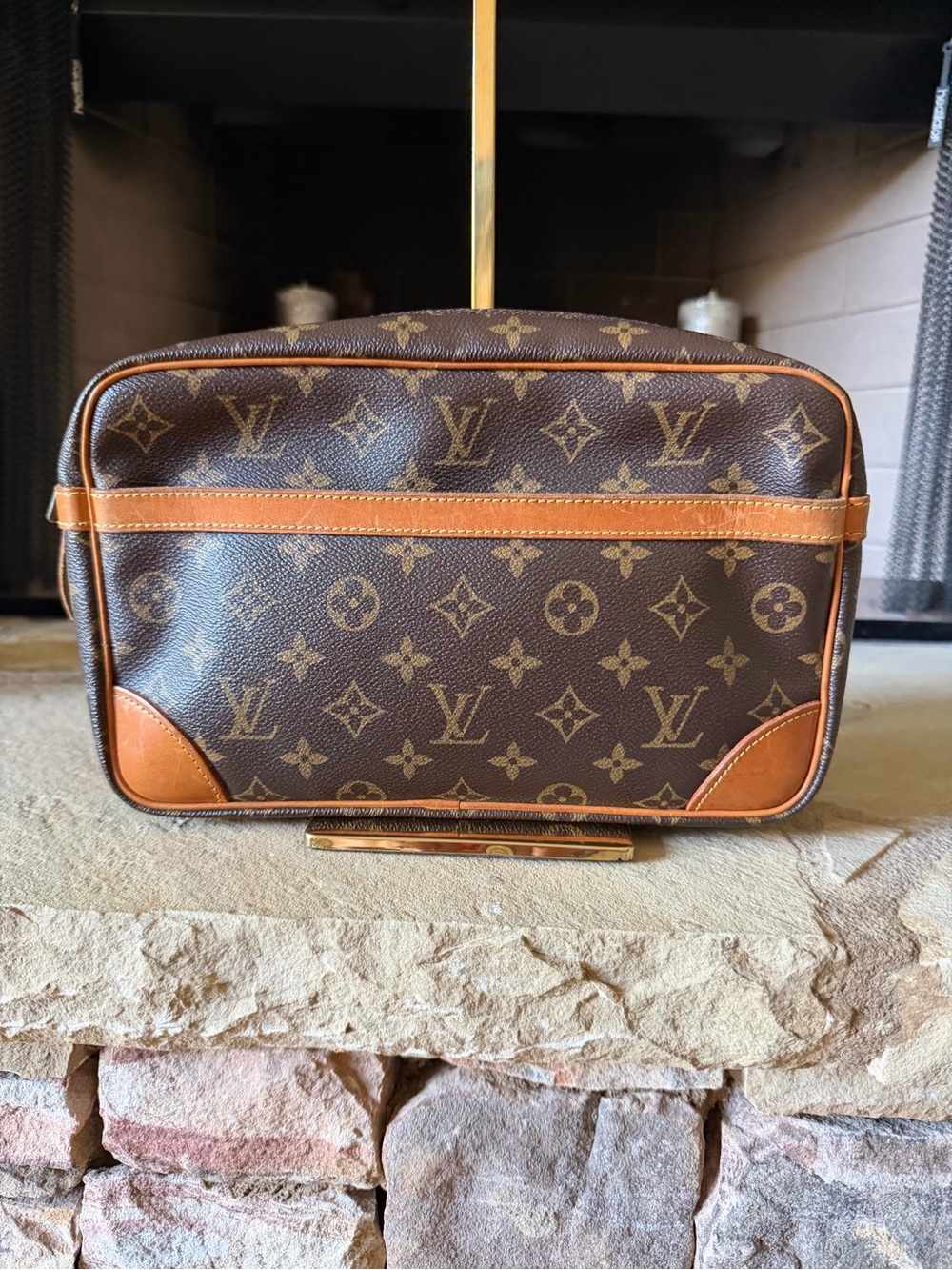 Louis Vuitton Monogram Canvas Pouch in Brown and Tan